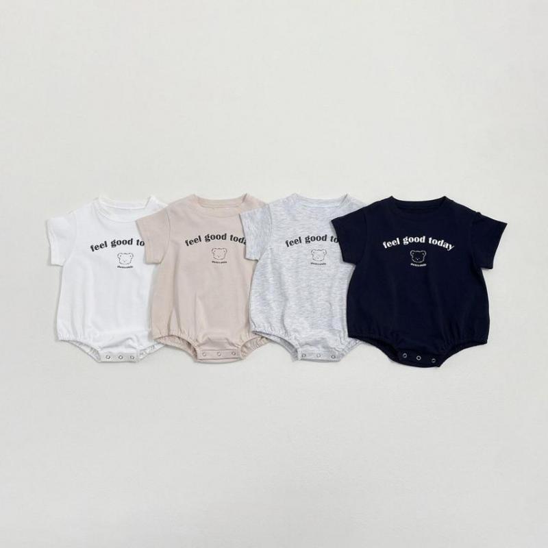 Baby Clothing Outlet - 2026 Sommer Neuer Baby-Kurzarm-Body Niedlicher Neugeborenen-Baumwoll-Cartoon-Bär-Strampler