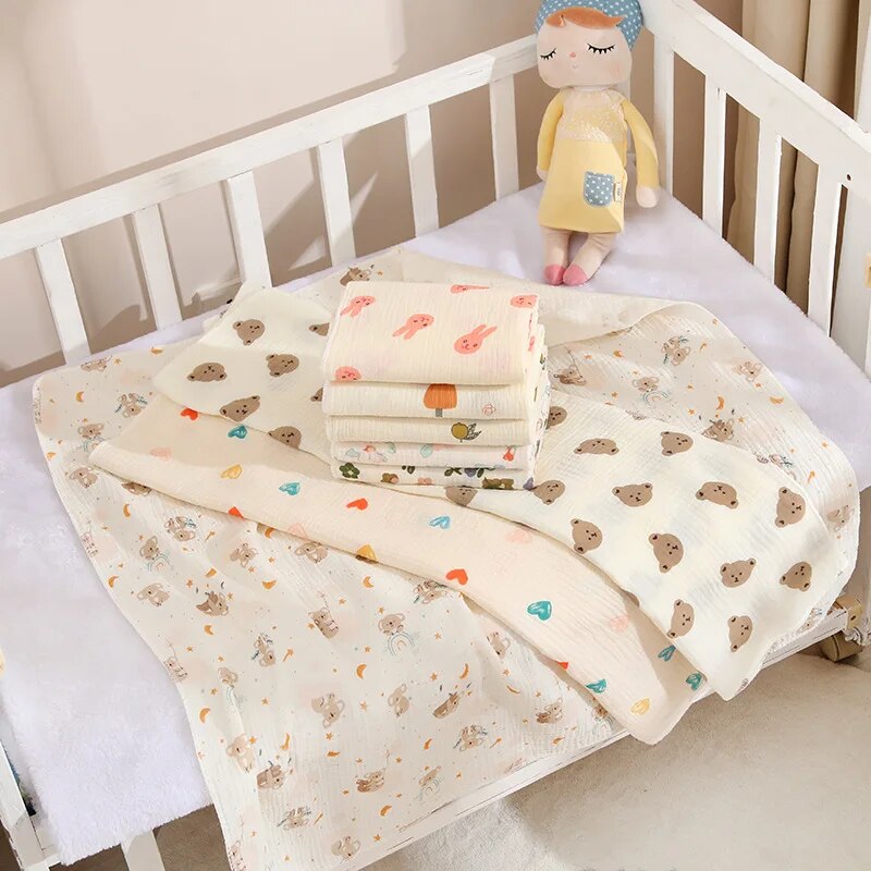 Baby Clothing Essentials - Baby-Empfangsdecke für Neugeborene, Baumwoll-Musselin, Wickeldecke, Bettwäsche,