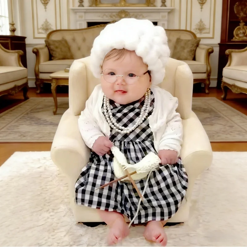 Baby Clothing Essentials - Neugeborenen-Fotografie-Requisiten: Oma-Outfit für Babymädchen, Opa-Kostüm für
