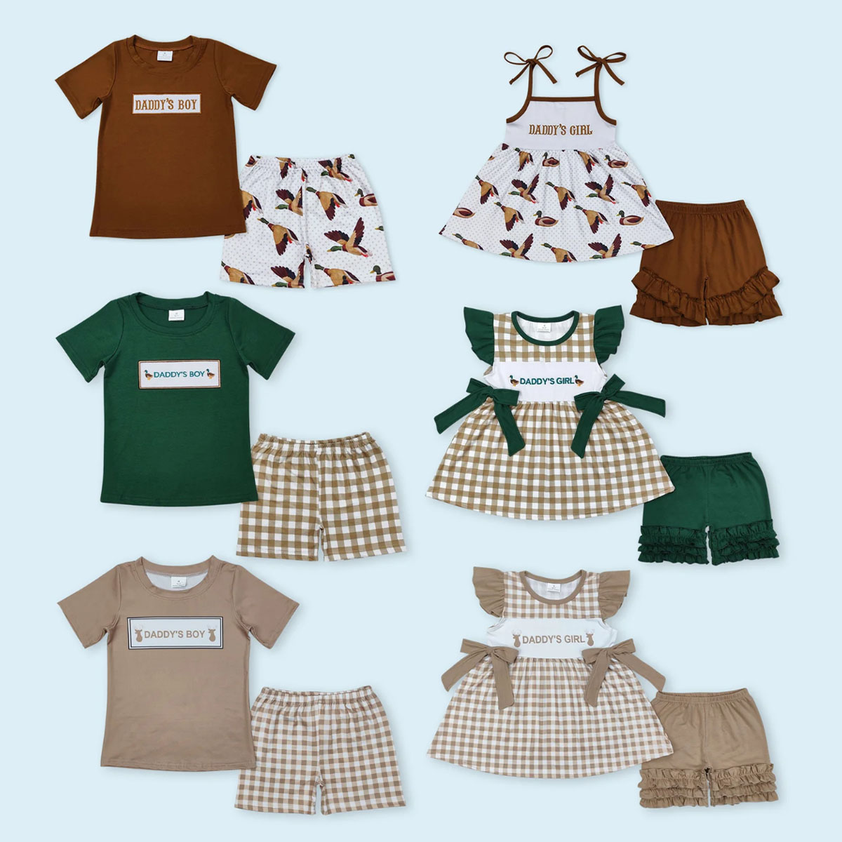 Baby Clothing Wholesale - Sommer Geschwister-Set für Babymädchen: Daddy's Top